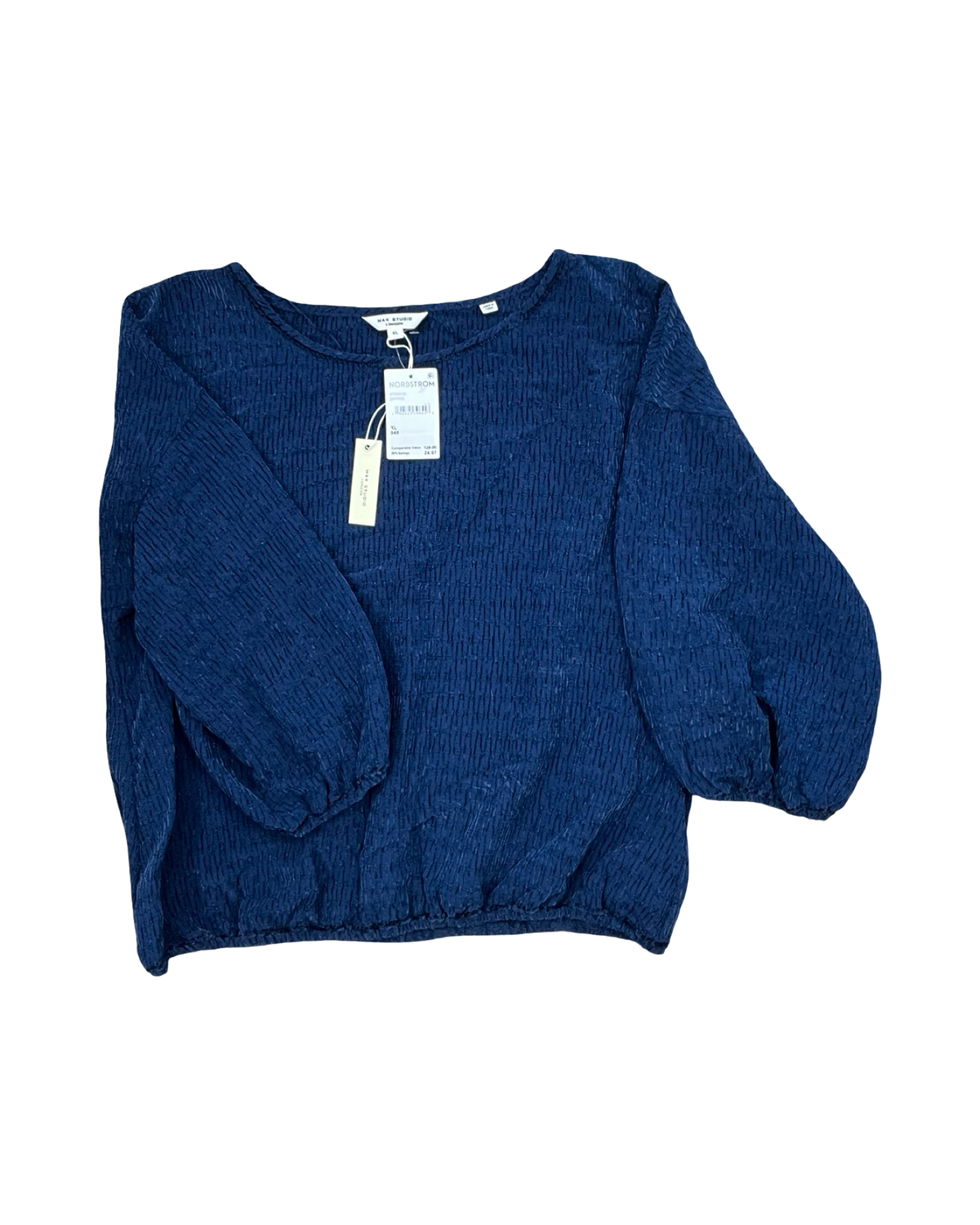 Top 3/4 Sleeve By Max Studio In Navy, Size:Xl