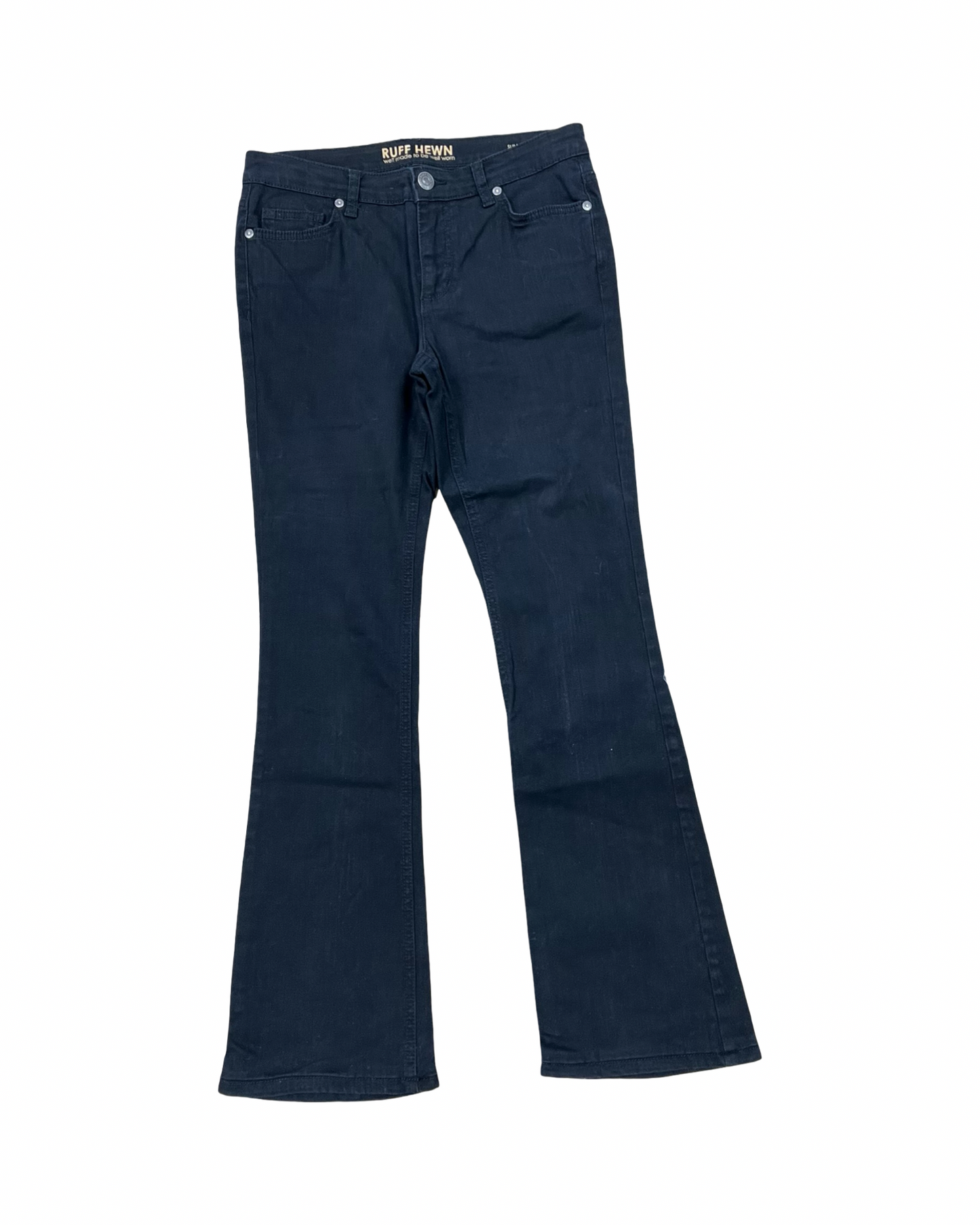 Jeans Boot Cut By Ruff Hewn In Black Denim, Size:4
