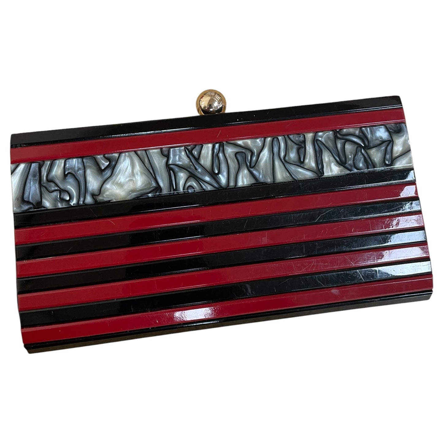 Clutch By Kate Landry In Black & Red, Size:Small