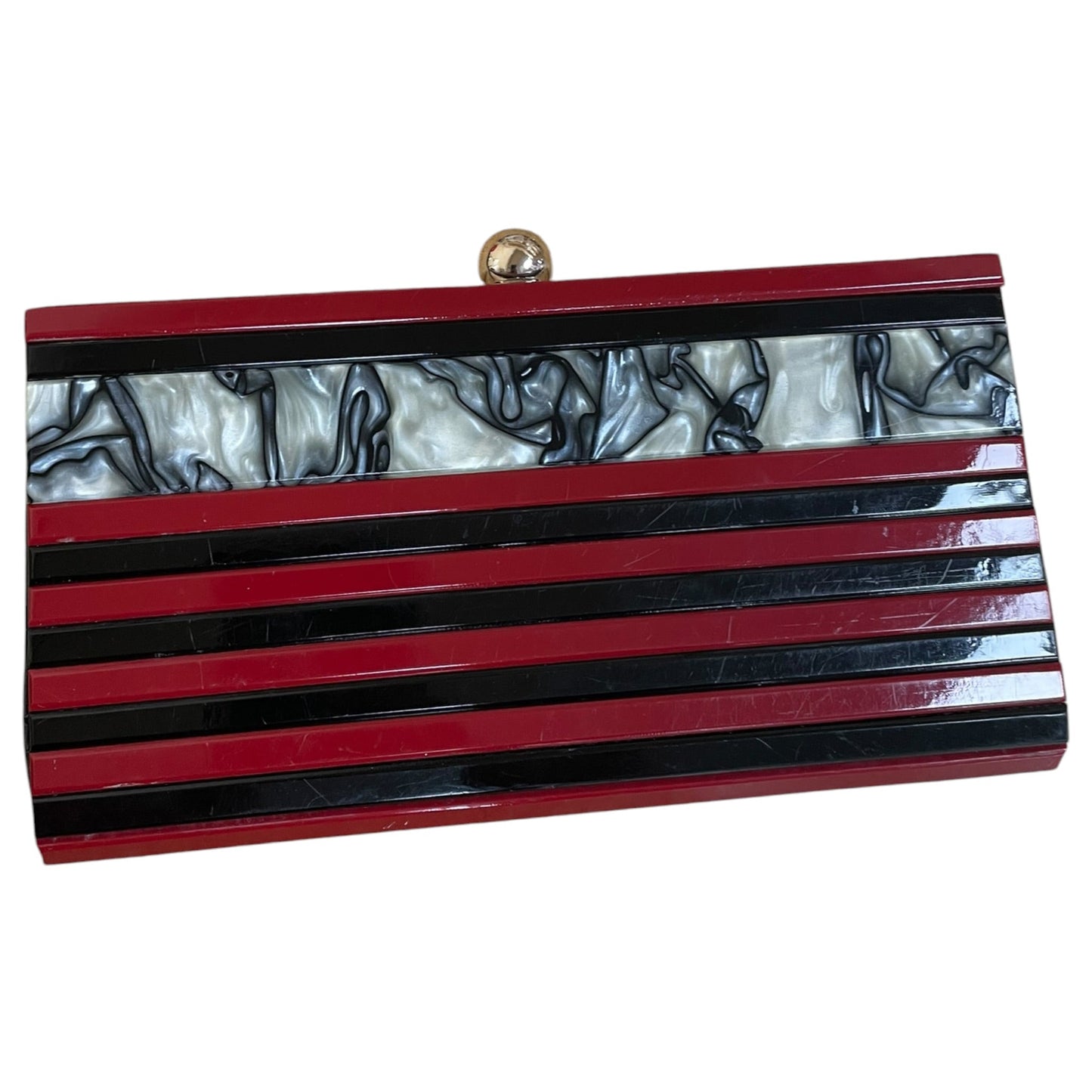Clutch By Kate Landry In Black & Red, Size:Small