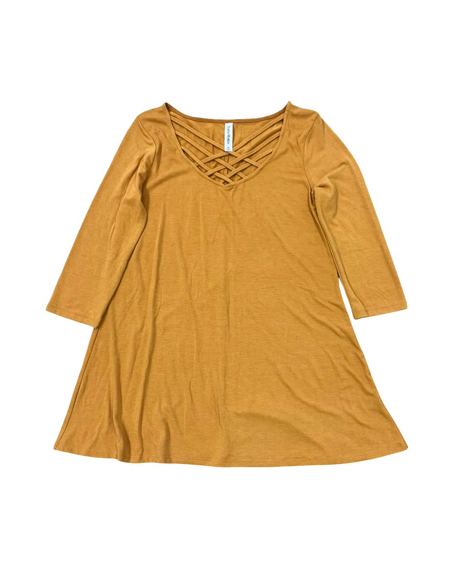 Top Ls By Zenana In Gold, Size:M