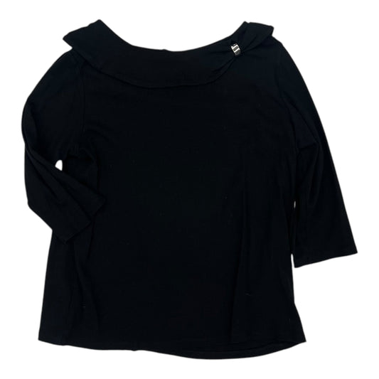 Top 3/4 Sleeve By Rafaella In Black, Size:3X