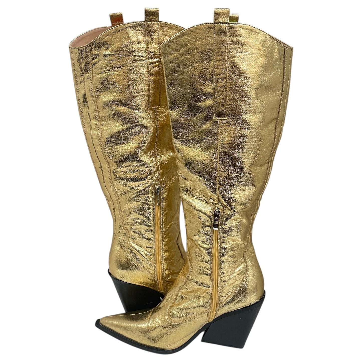 Boots Western By Cme In Gold, Size:8