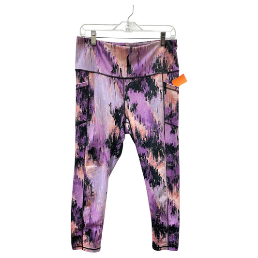 Athletic Leggings By Reebok In Purple, Size:L