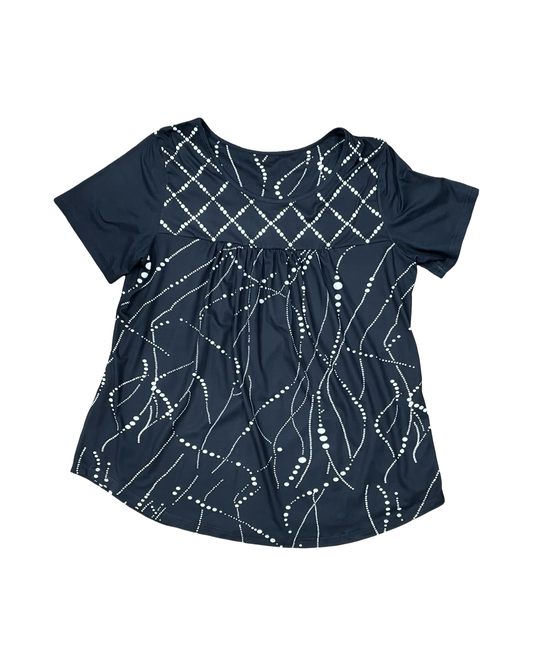 Top Ss By Clothes Mentor In Black & White, Size:Xl