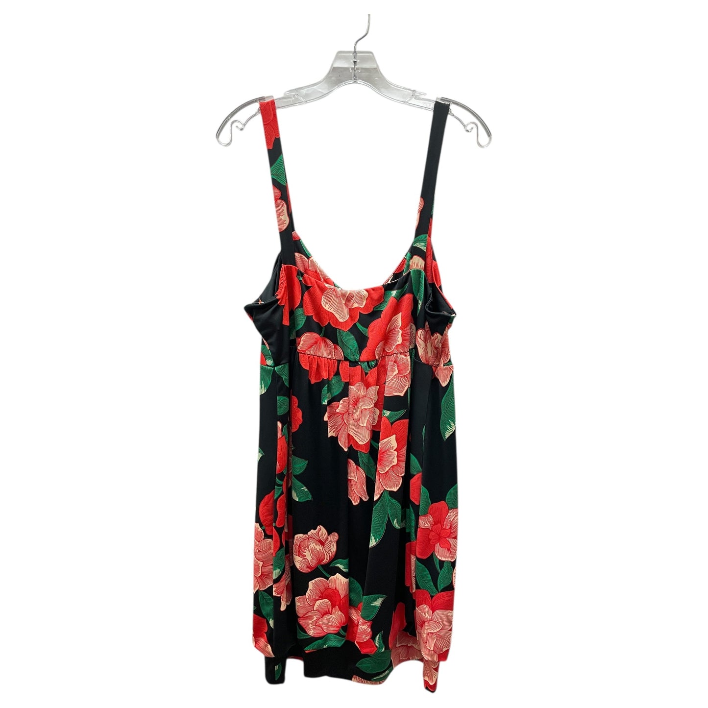 Dress Casual Midi By Cme In Black & Red, Size:2X