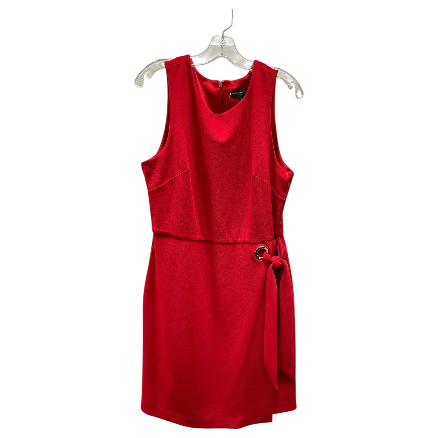 Dress Party Midi By Tahari In Red, Size:12