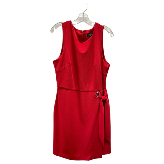 Dress Party Midi By Tahari In Red, Size:12