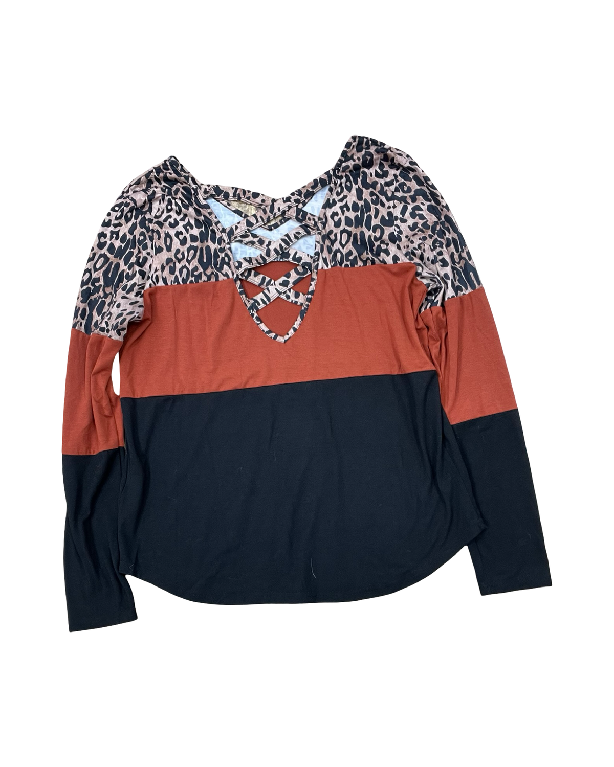 Top Ls By Shein In Black & Orange, Size:L