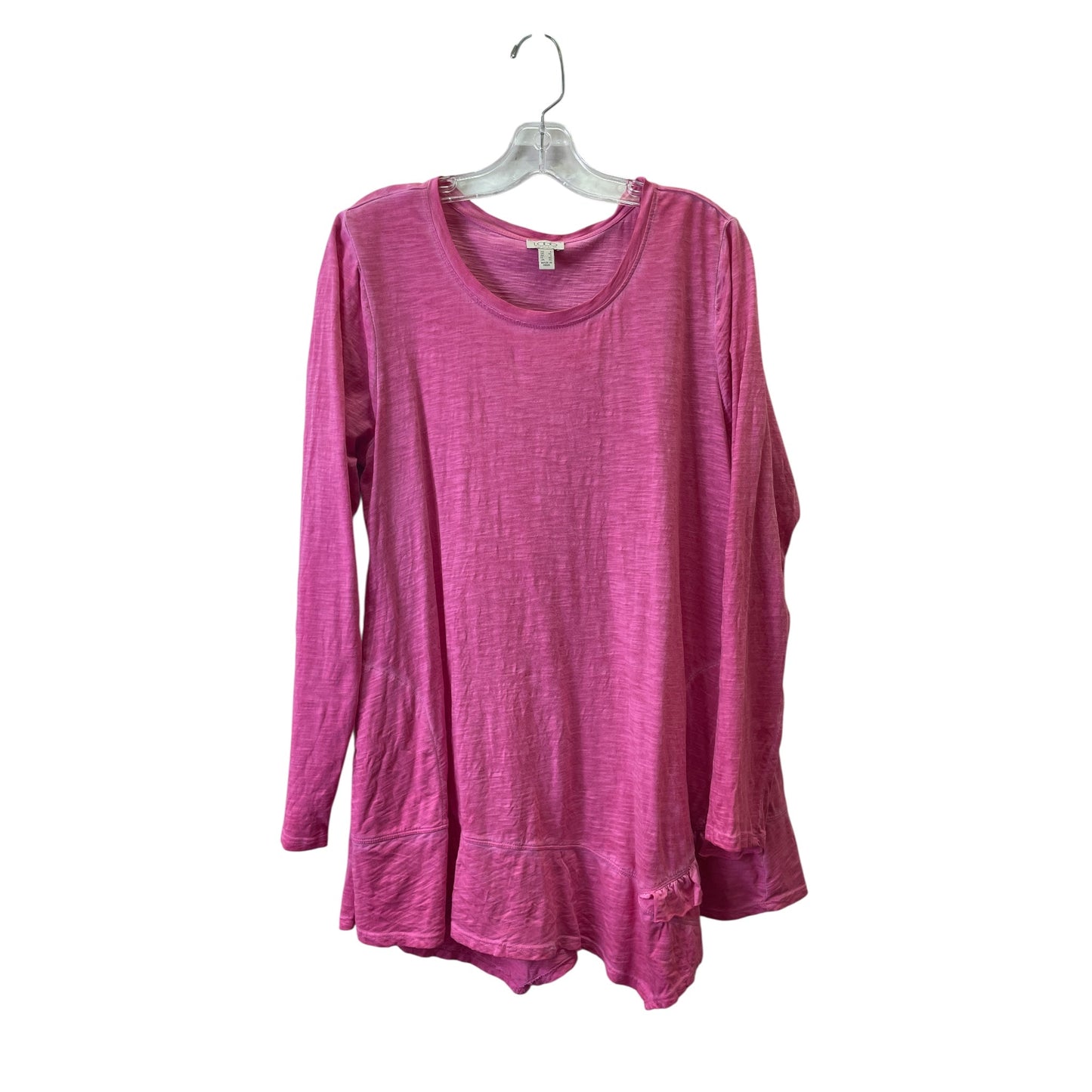 Top Ls Basic By Logo In Pink, Size:L
