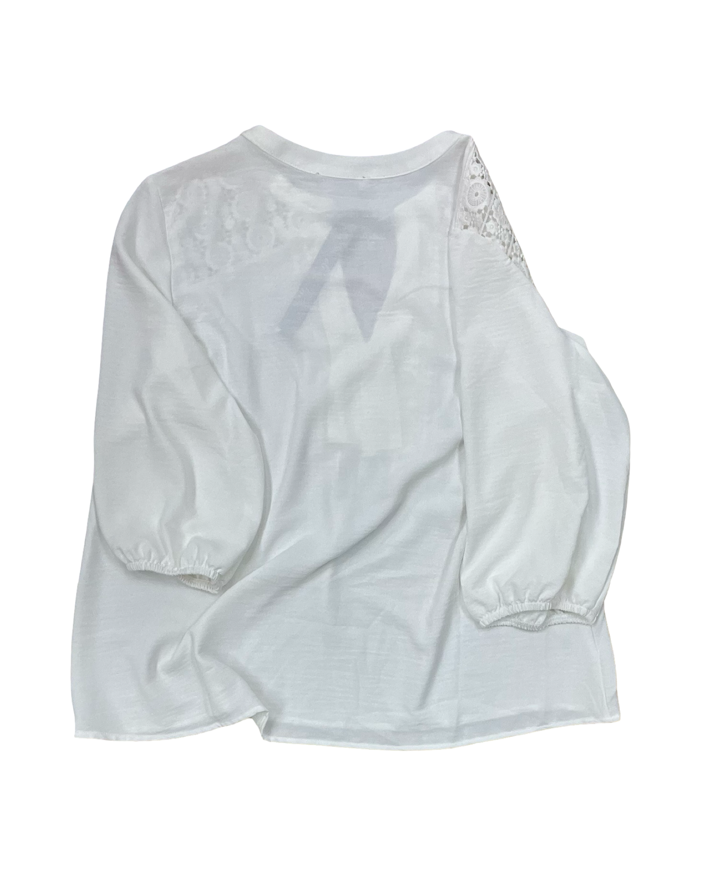 Top 3/4 Sleeve By Clothes Mentor In White, Size:2X