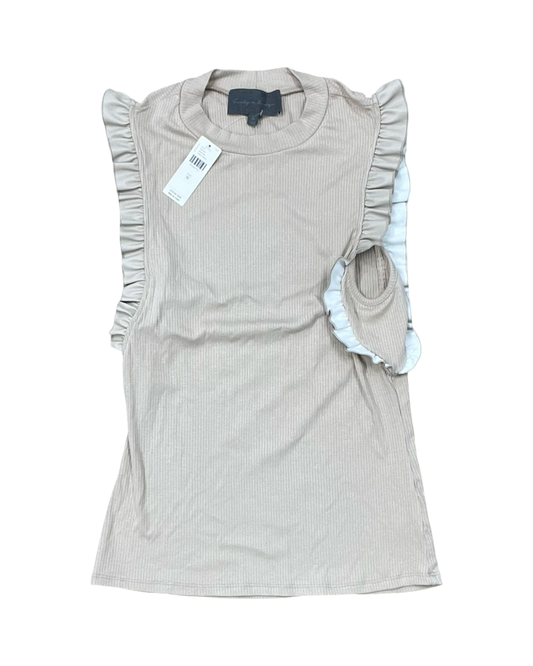 Top Sleeveless By Anthropologie In Tan, Size:M