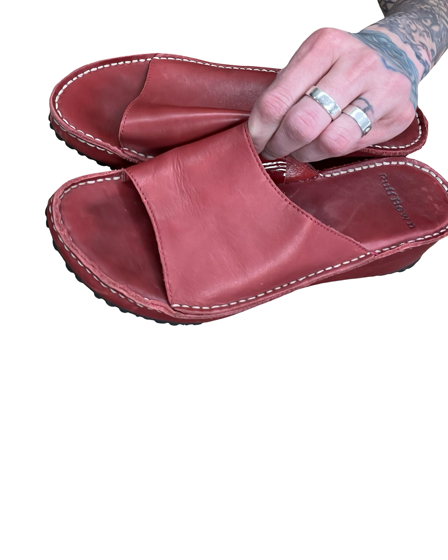 Sandals Heels Platform By Ruff Hewn In Red, Size:11
