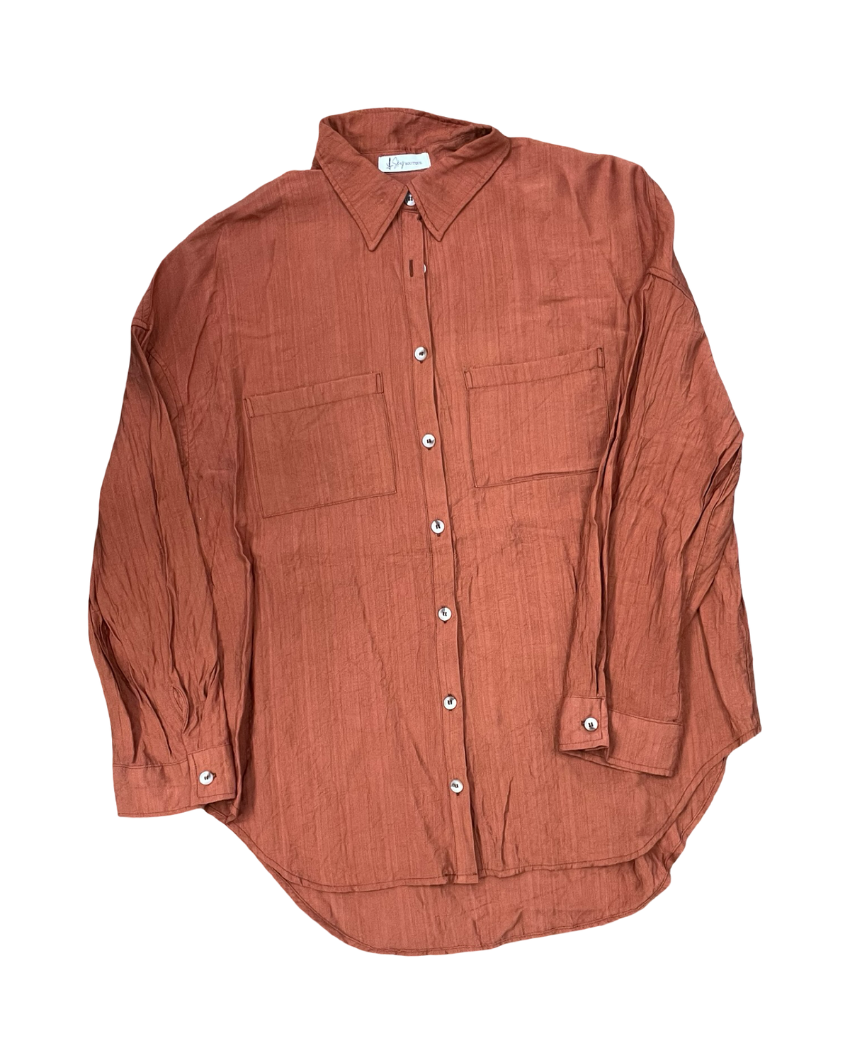 Blouse Ls By Clothes Mentor In Orange, Size:L