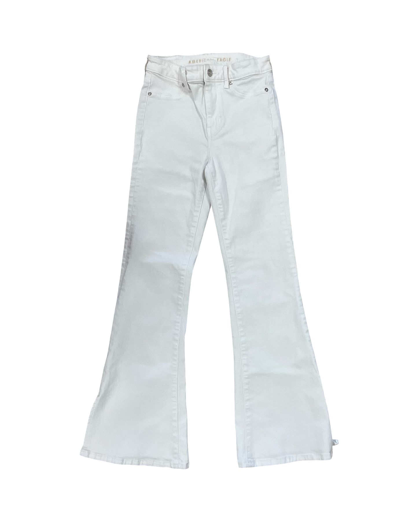 Jeans Flared By American Eagle In White Denim, Size:4