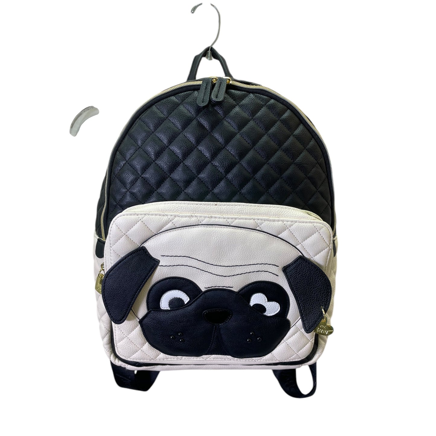 Backpack By Betsey Johnson In Black & Cream, Size:Large