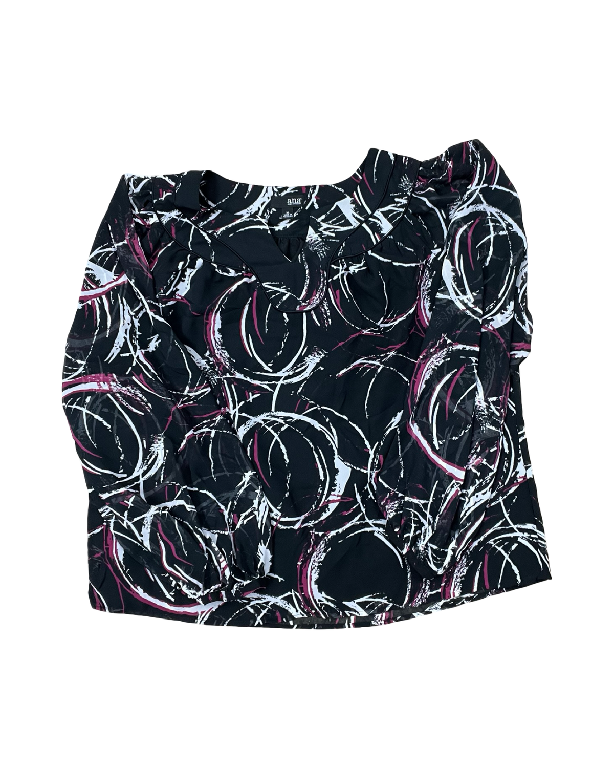 Top Ls By Ana In Black, Size:Xl