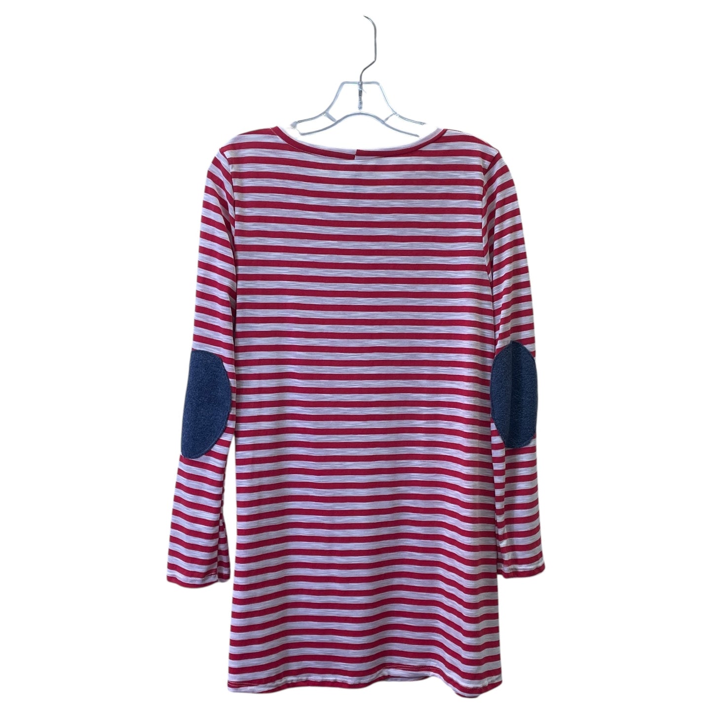 Top Ls Basic By Clothes Mentor In Red & White, Size:Xl