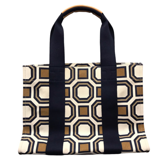 Tote Designer By Tory Burch In Blue & Cream, Size:Large