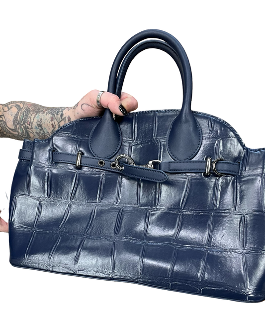 Handbag By Steve Madden In Blue, Size:Large