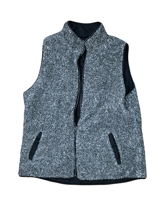Vest Faux Fur & Sherpa By Eden Ruth In Grey, Size:L