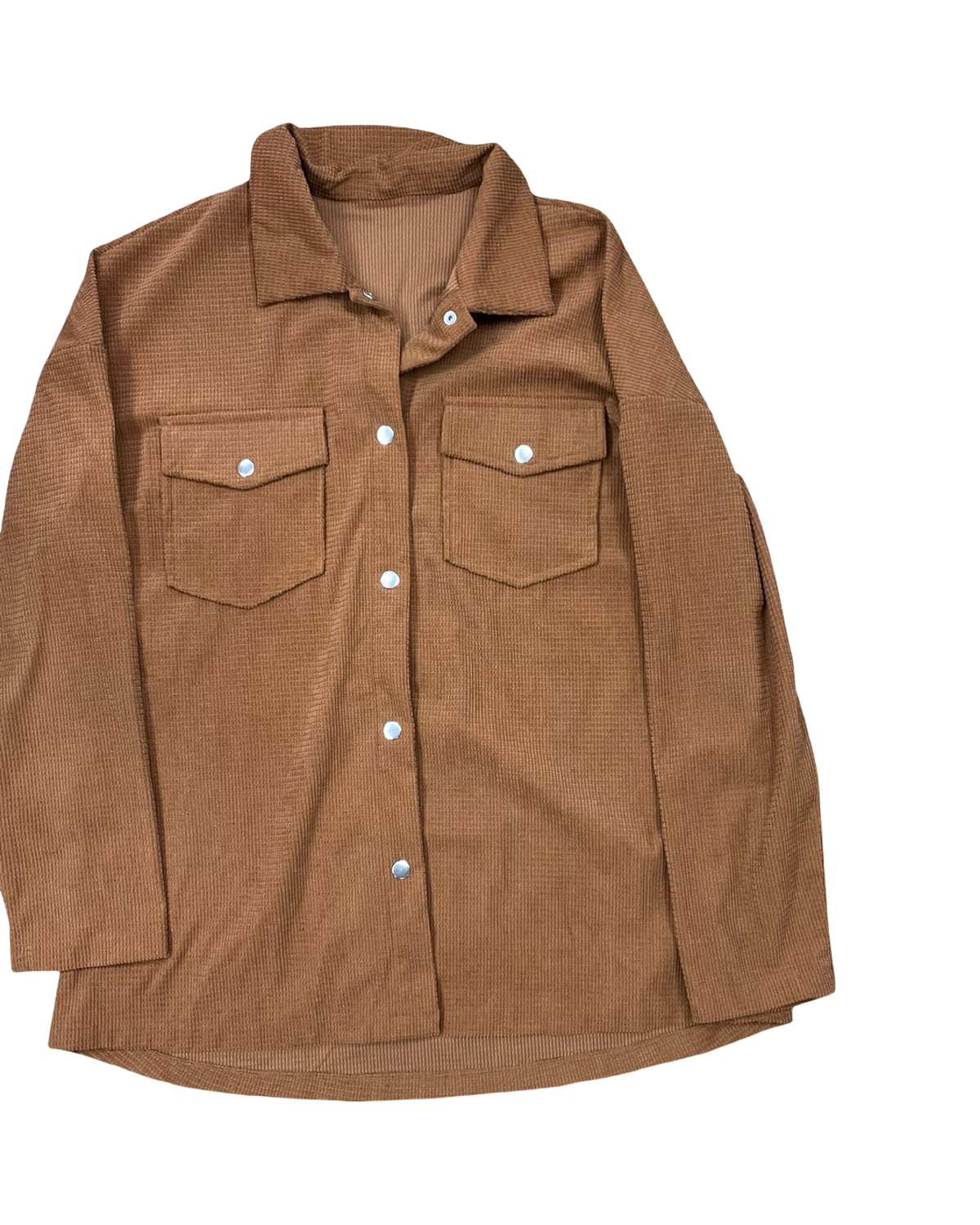 Jacket Shirt By Clothes Mentor In Brown, Size:L