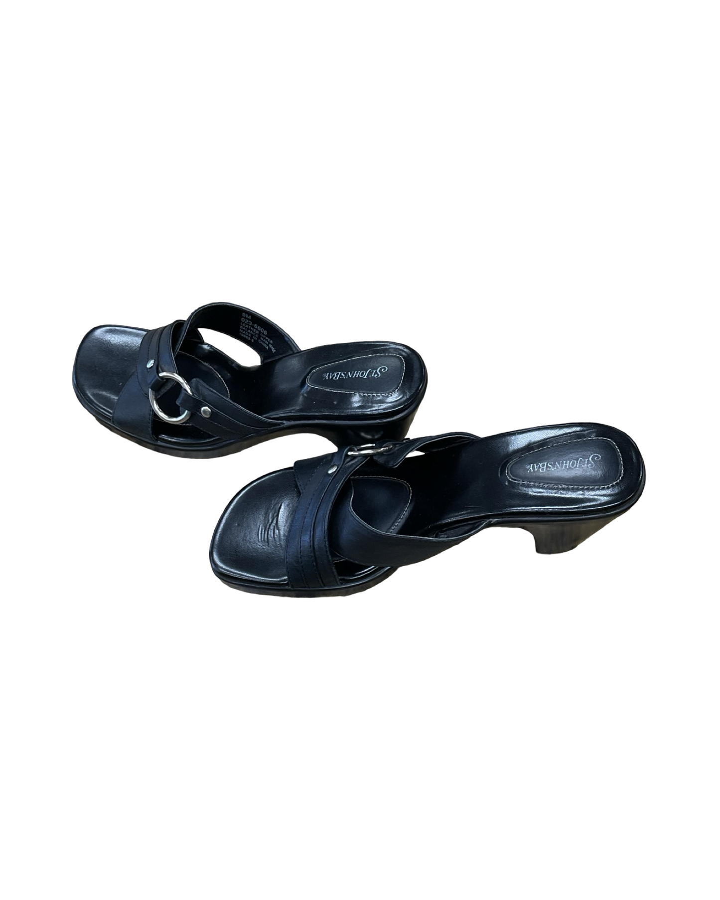 Sandals Heels Block By St Johns Bay In Black, Size:8
