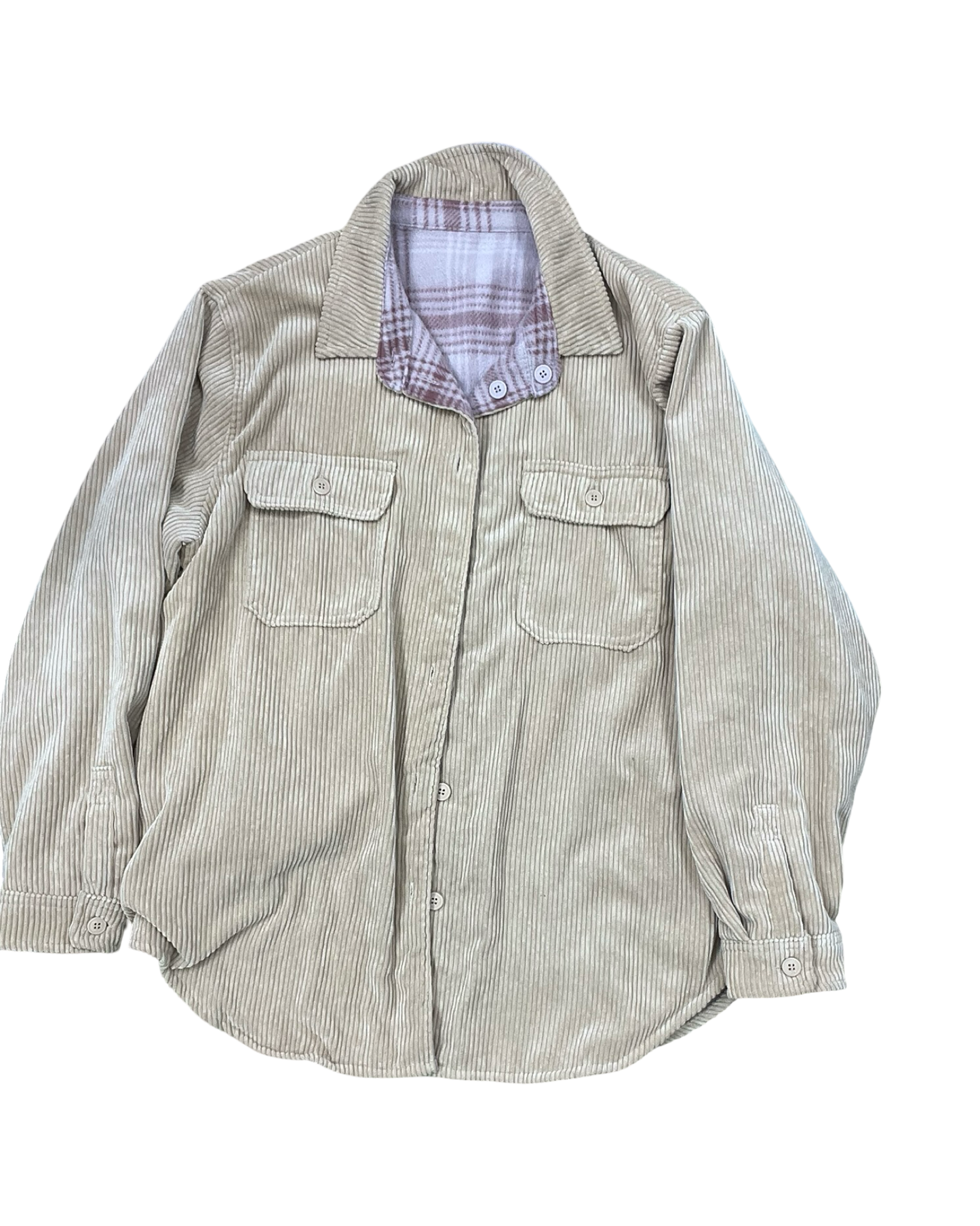 Jacket Shirt By Love Tree In Tan, Size:L