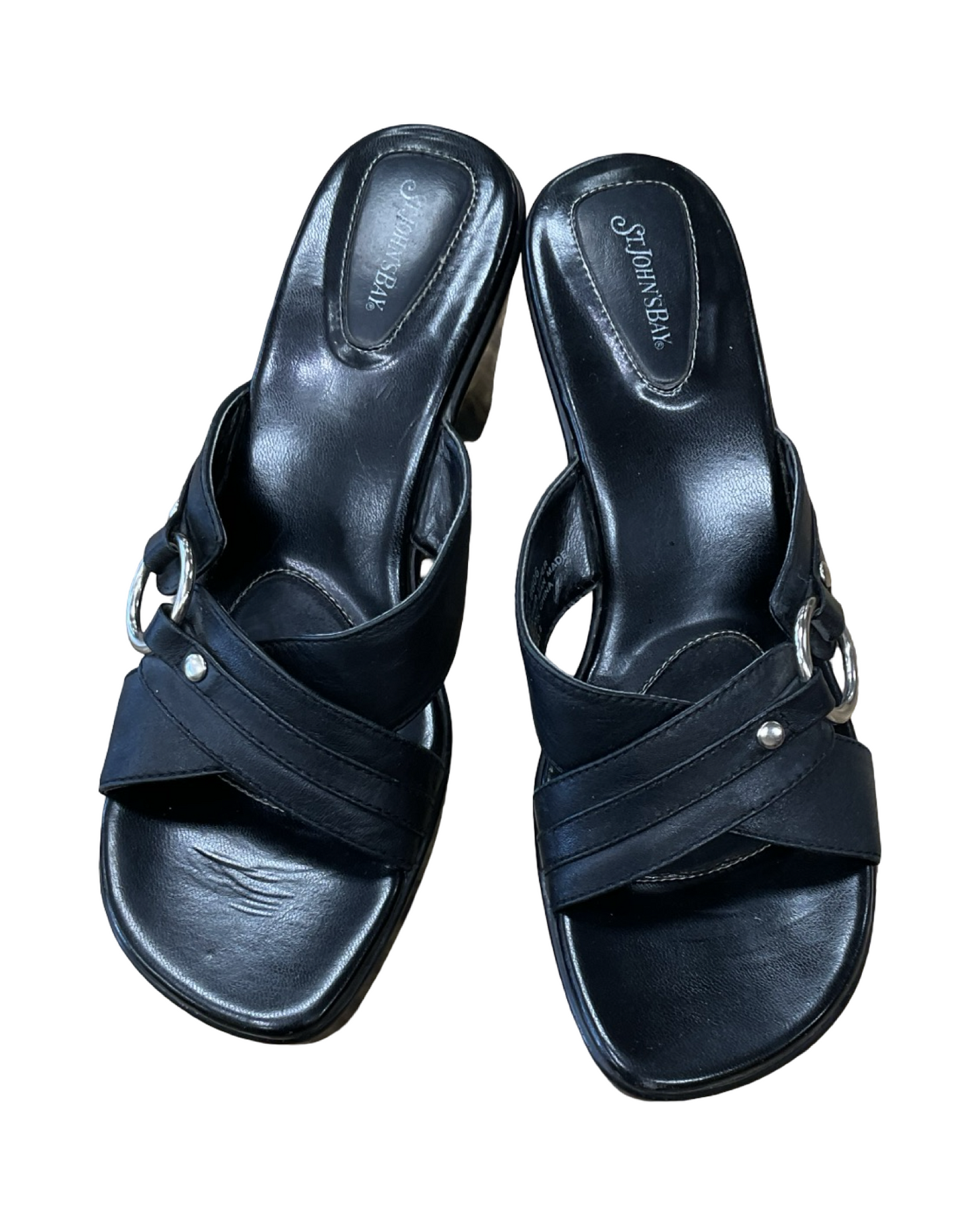 Sandals Heels Block By St Johns Bay In Black, Size:8