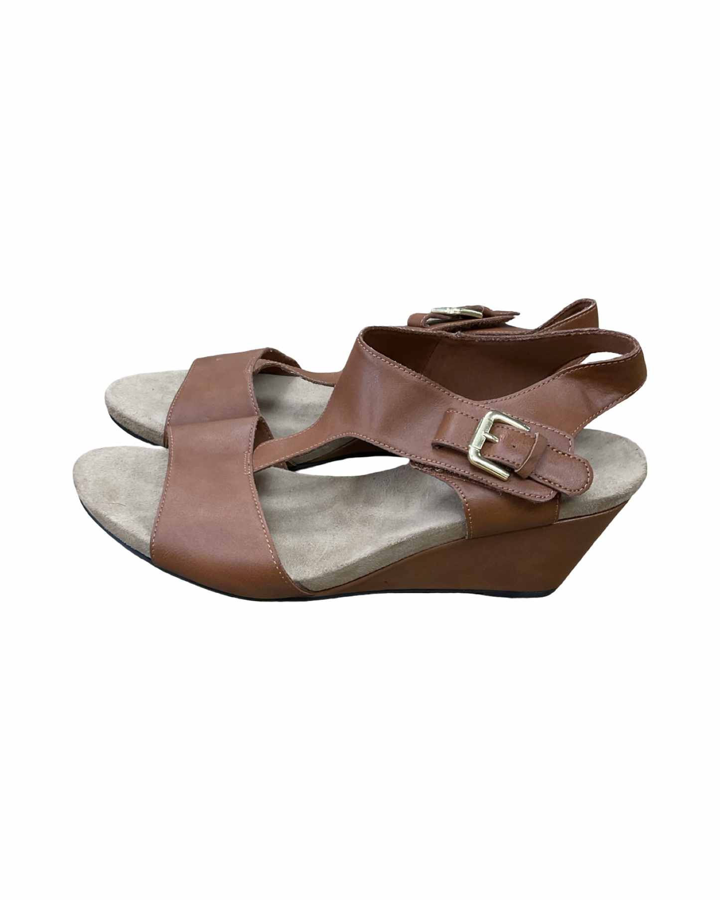 Sandals Heels Wedge By Predictions In Brown, Size:11