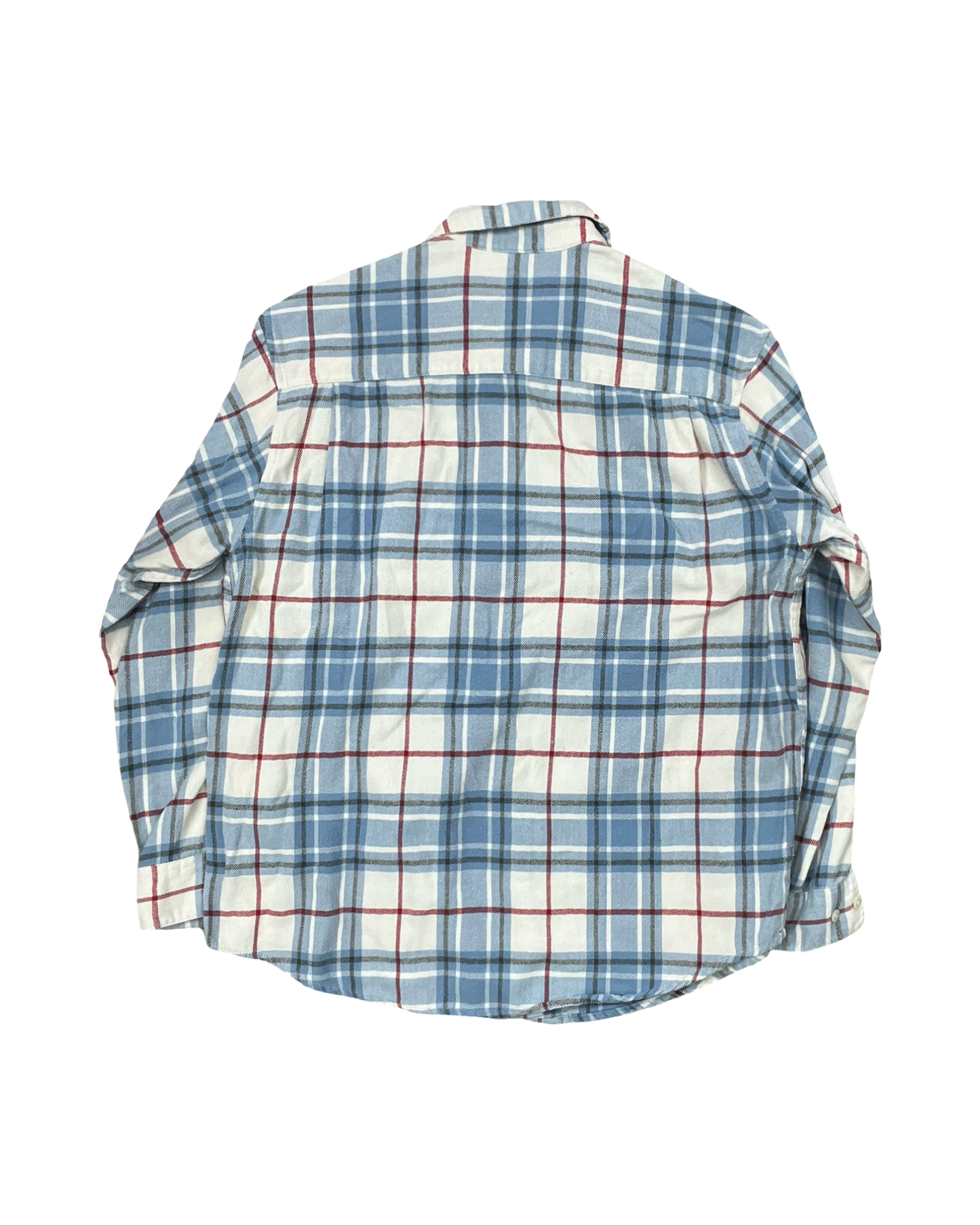 Blouse Ls By Eddie Bauer In Blue & Cream, Size:L