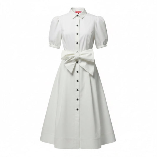 Alexandra Button Front Shirt Dress By LTD In White, Size: 2