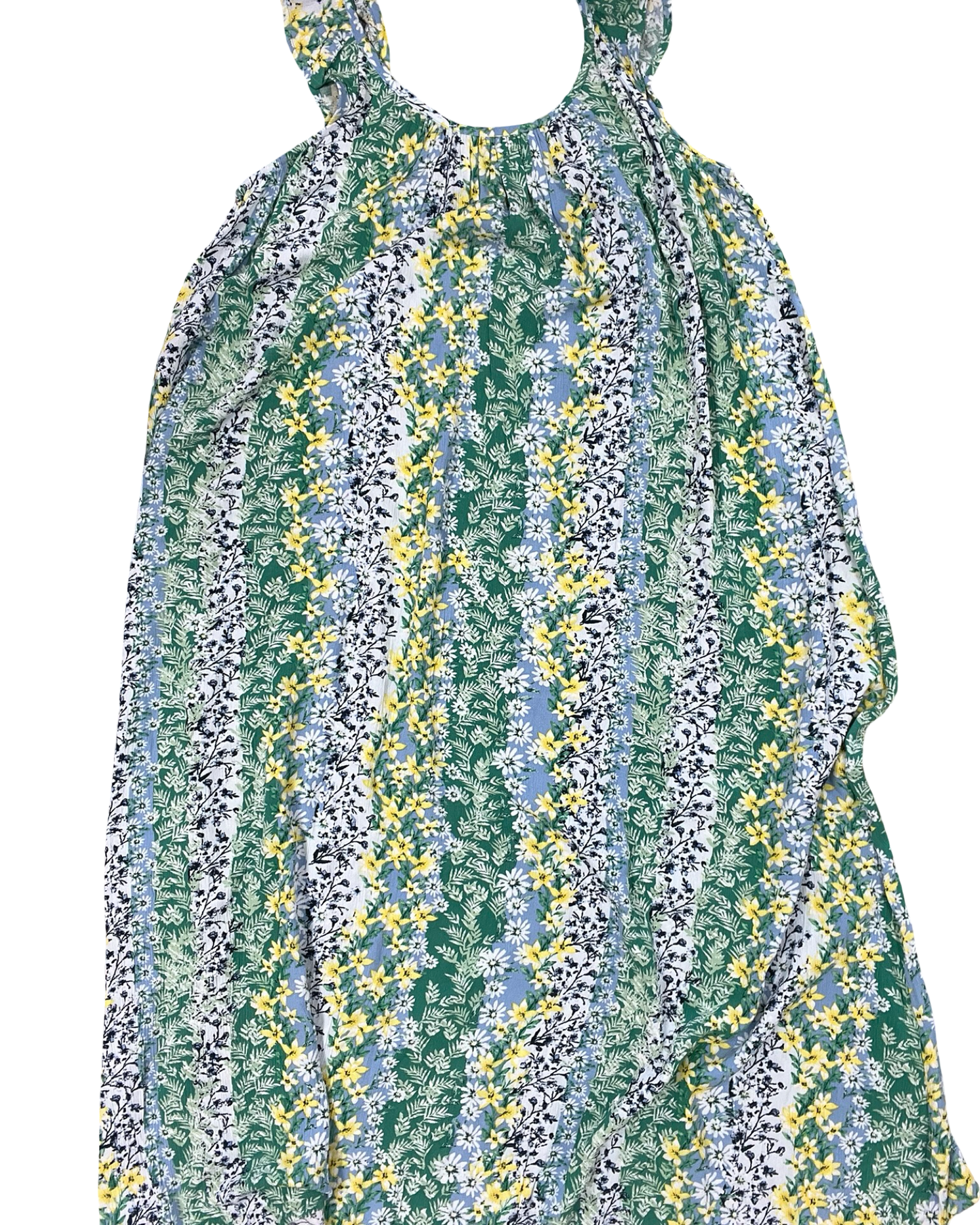 Dress Casual Midi By Loft In Green & Yellow, Size:L