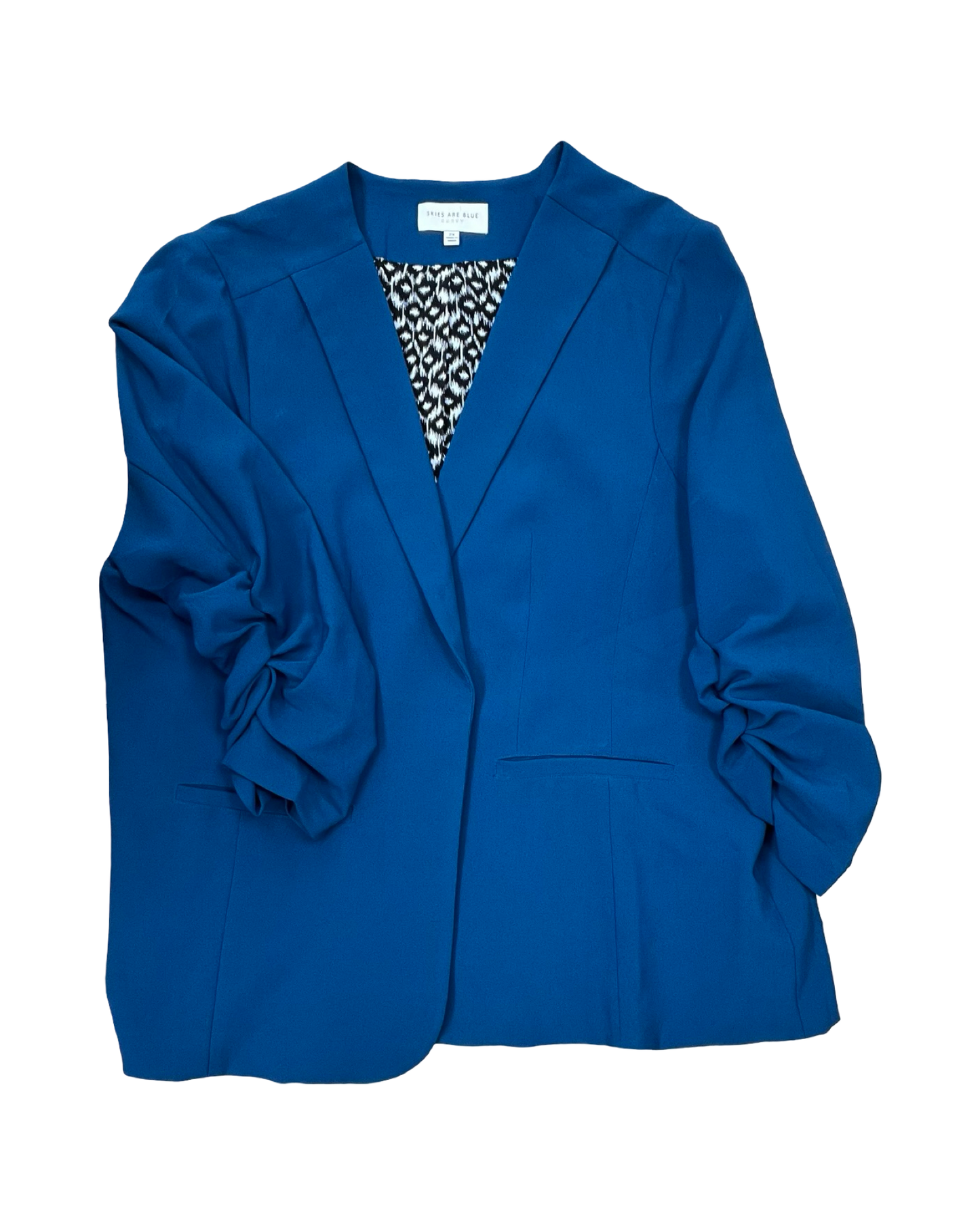 Blazer By Skies Are Blue In Teal, Size:2X