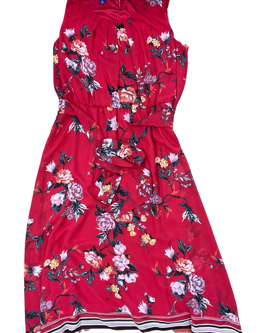 Dress Casual Midi By Apt 9 In Red, Size:Xl