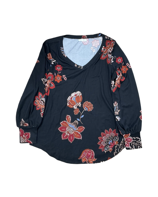 Top Ls By Maurices In Black & Red, Size:L