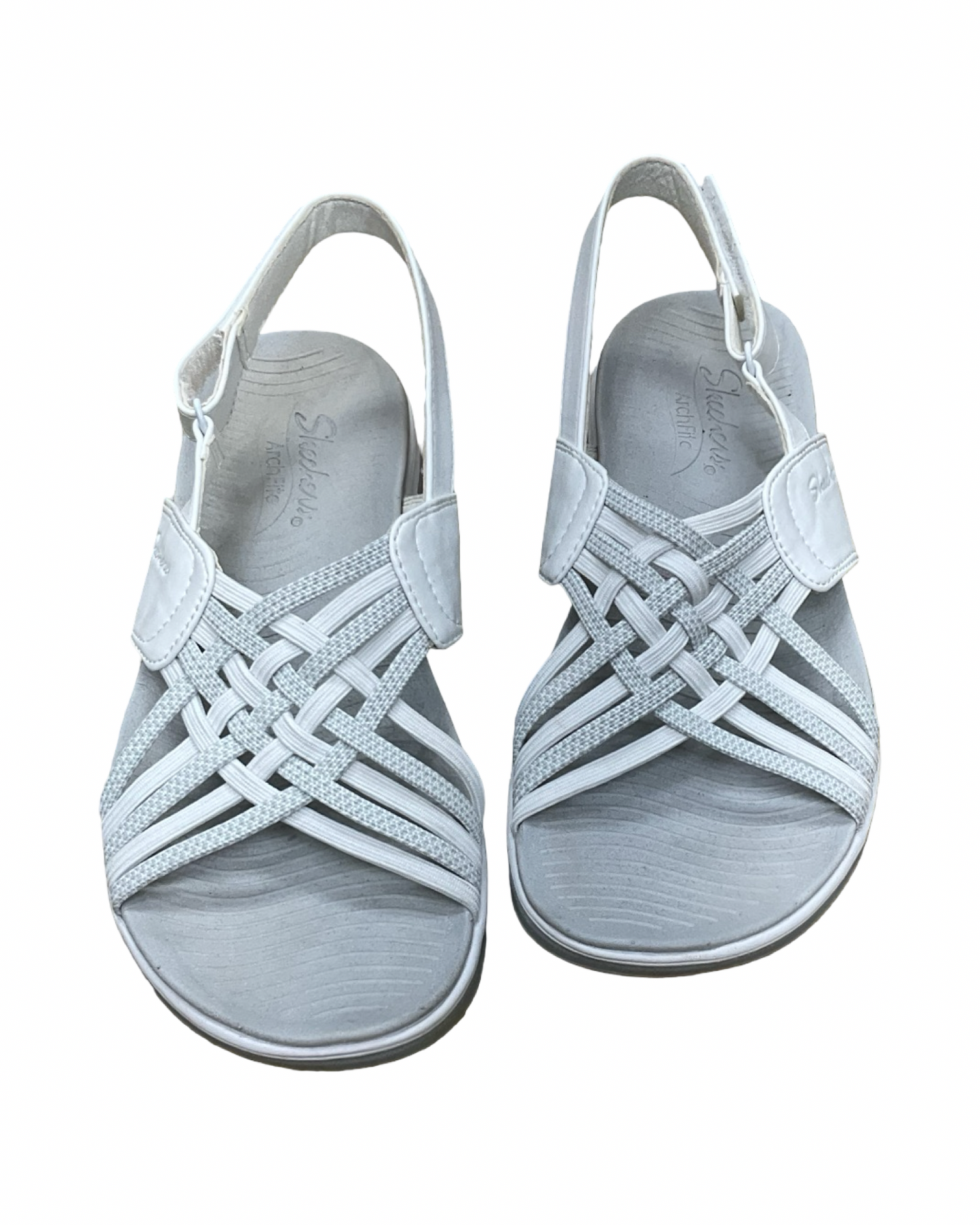 Sandals Flats By Skechers In White, Size:6
