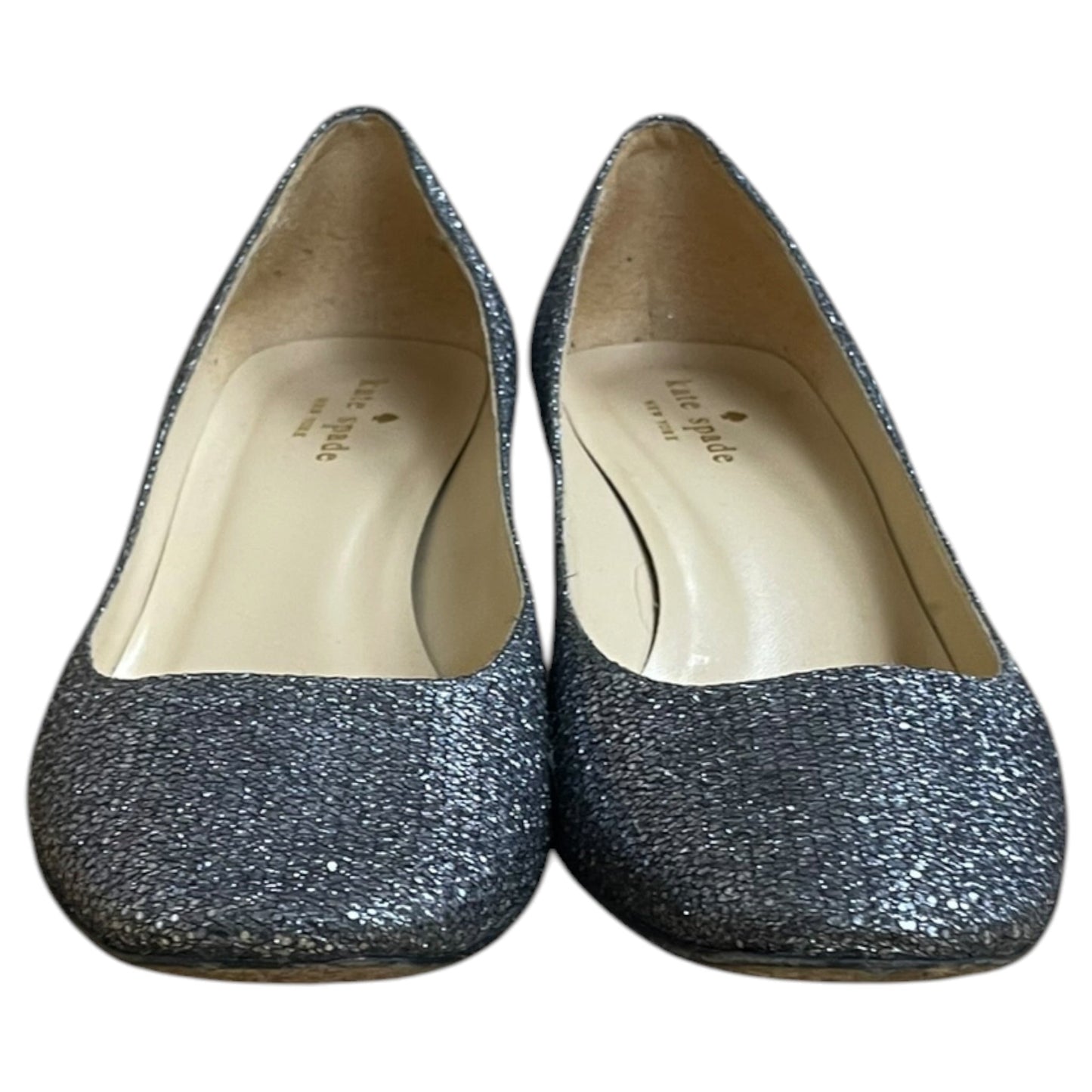 Shoes Designer By Kate Spade In Silver, Size:8.5