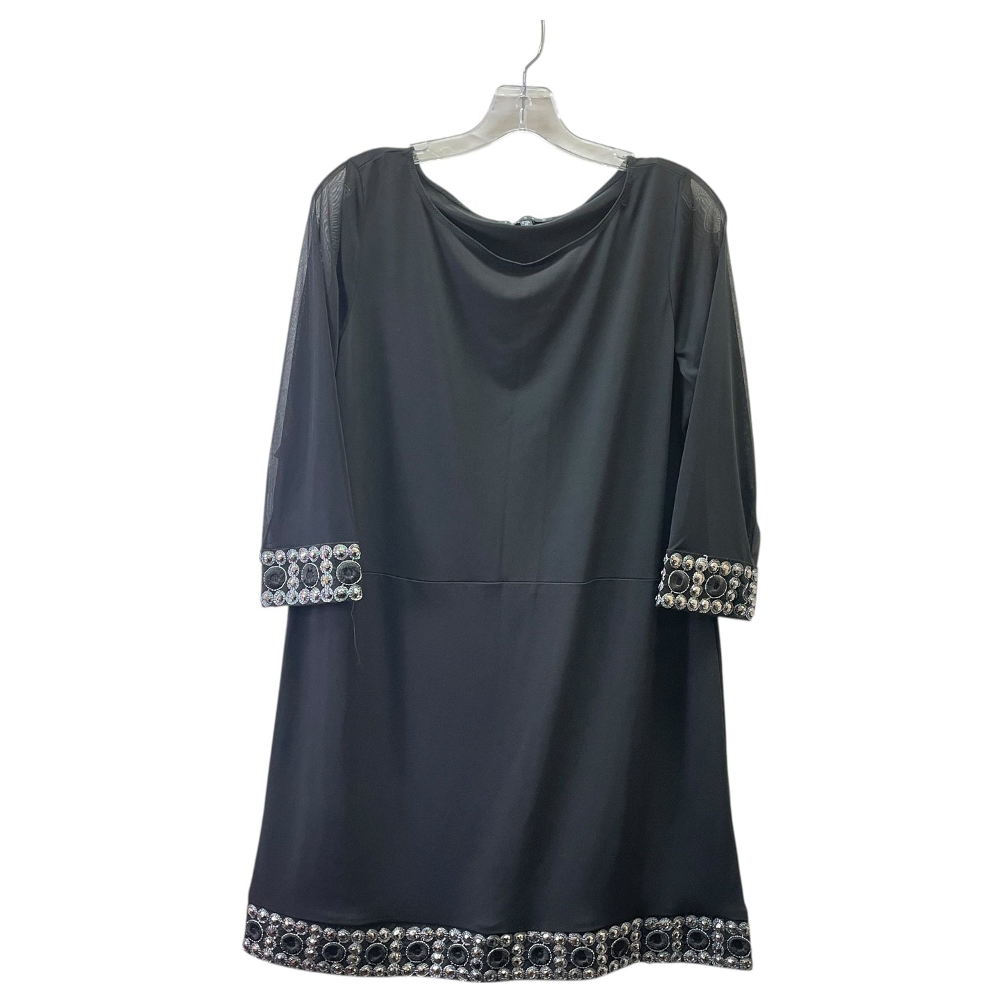 Dress Party Midi By Tiana B In Black & Silver, Size:12