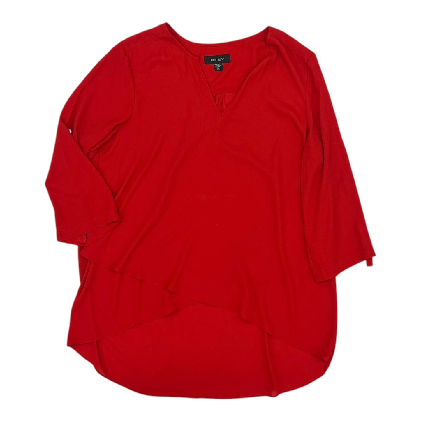 Blouse 3/4 Sleeve By Karen Kane In Red, Size:Xl