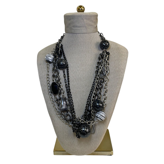 Necklace Statement By Chico’s In Black & Silver