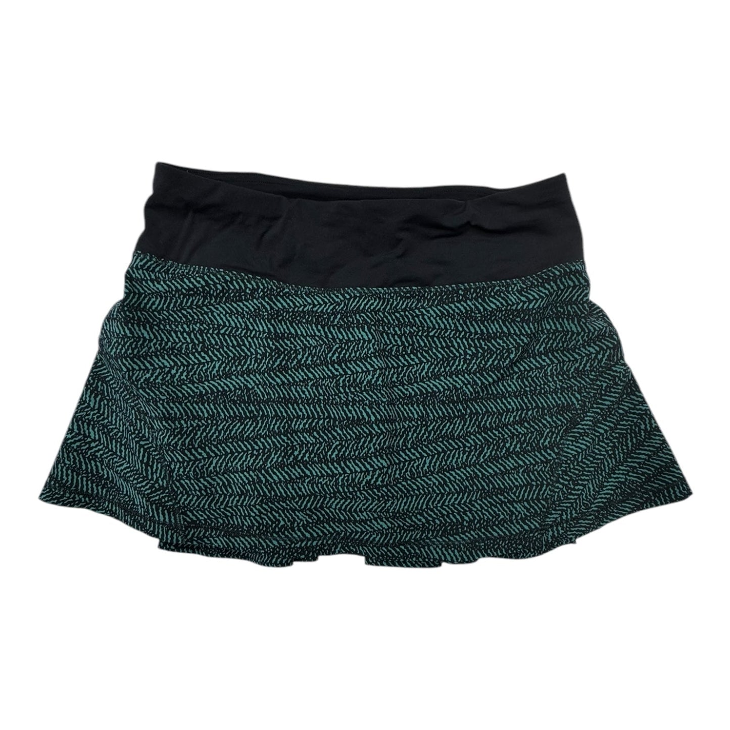 Athletic Skirt By Lululemon In Black & Green, Size: 4