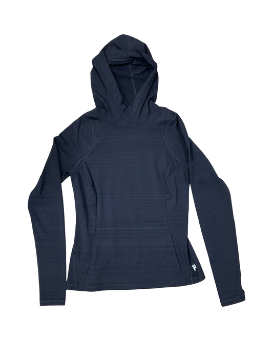 Athletic Top Ls Collar By Fila In Black, Size:S