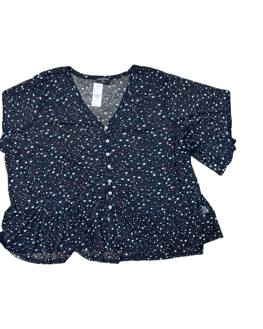 Blouse Ss By Lane Bryant In Blue Red & White, Size:3X