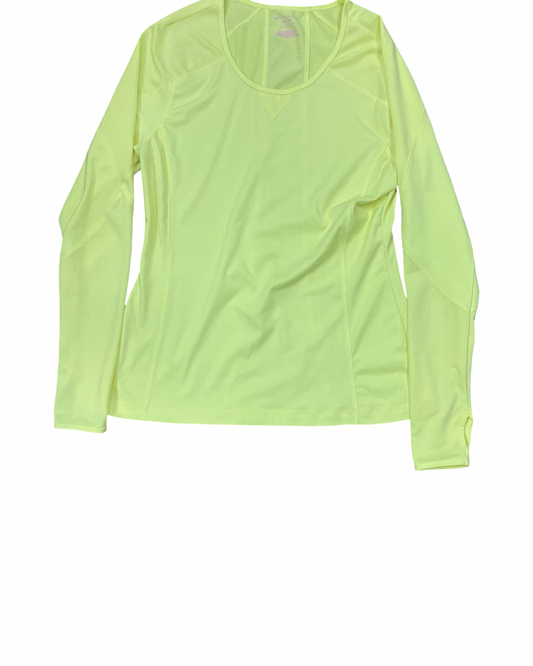 Athletic Top Ls Crewneck By Tek Gear In Yellow, Size:L