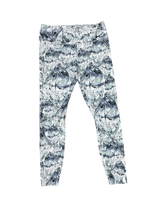 Athletic Leggings By Nike In Blue & White, Size:L
