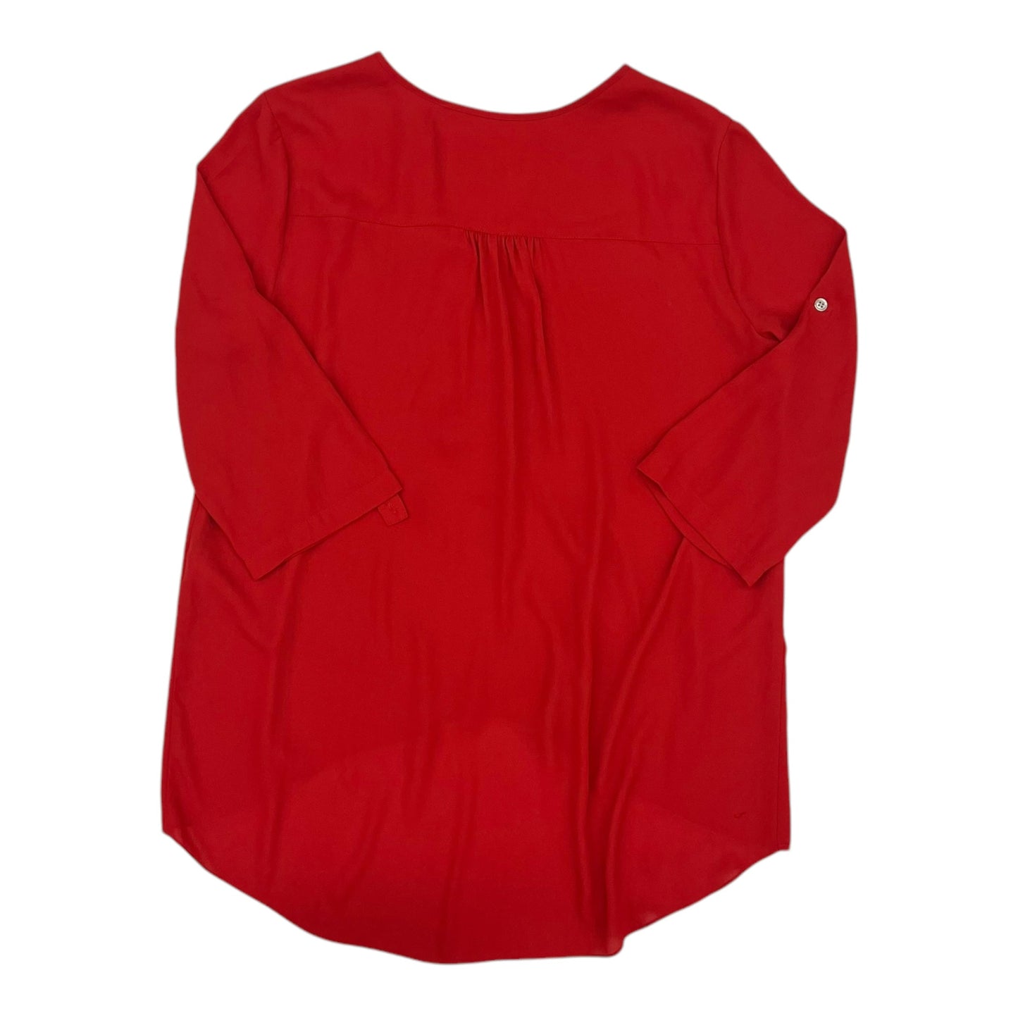 Blouse 3/4 Sleeve By Karen Kane In Red, Size:Xl