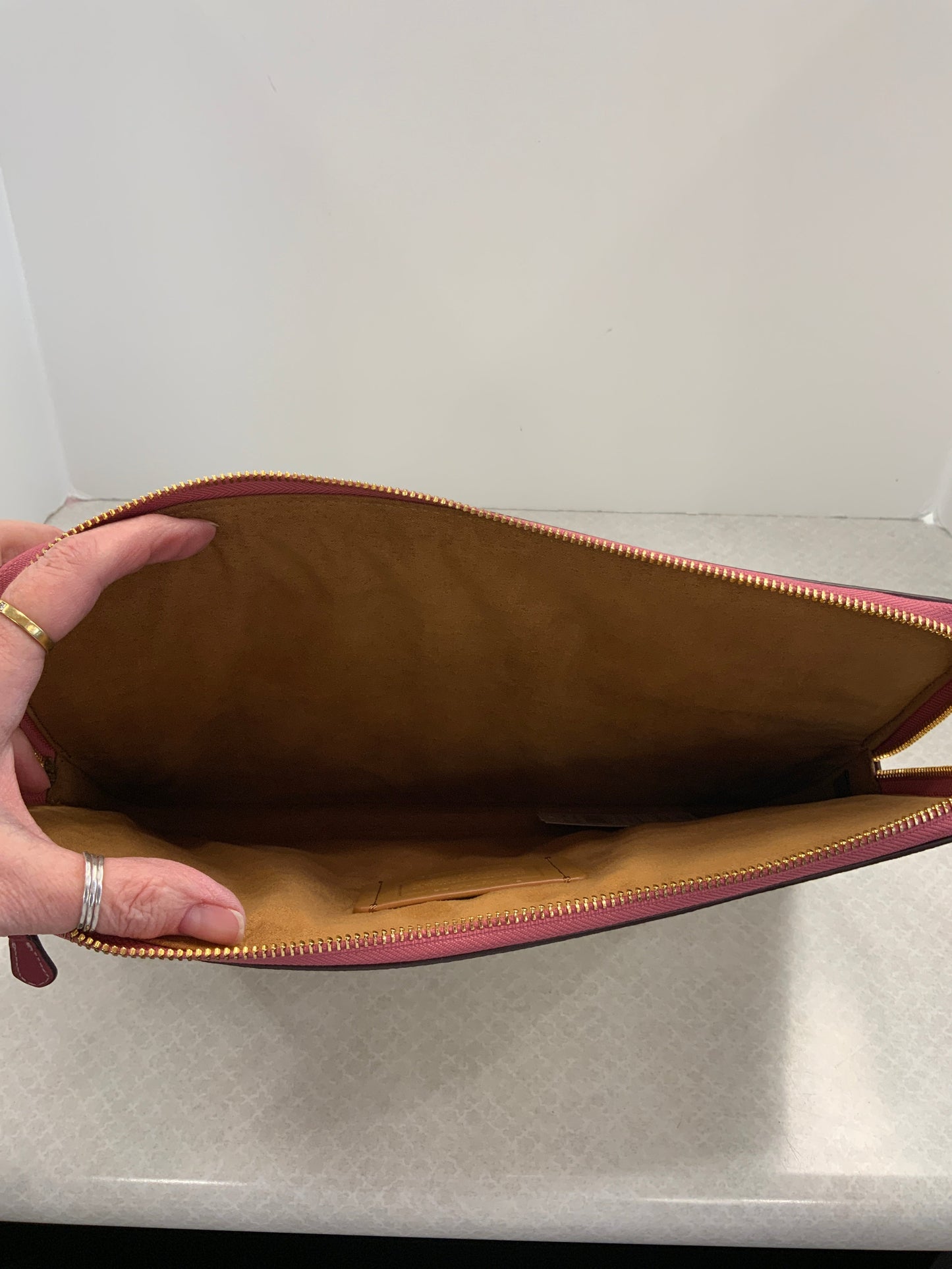 Laptop Sleeve Designer By Coach In Tan, Size:Medium