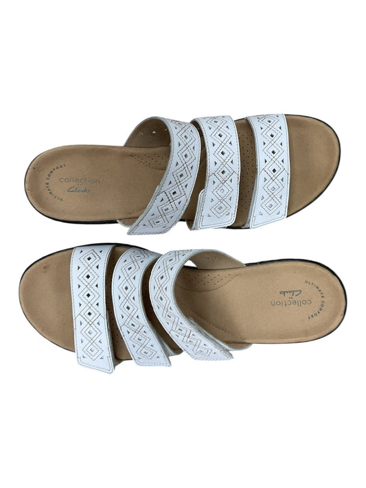 Sandals Flats By Clarks In White, Size:11