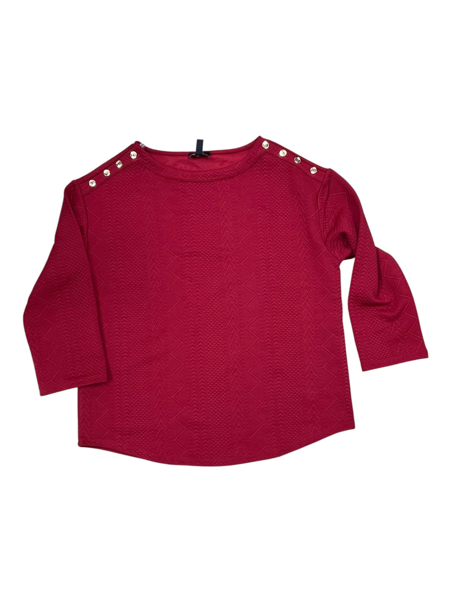 Top 3/4 Sleeve By Jones New York In Red, Size:S